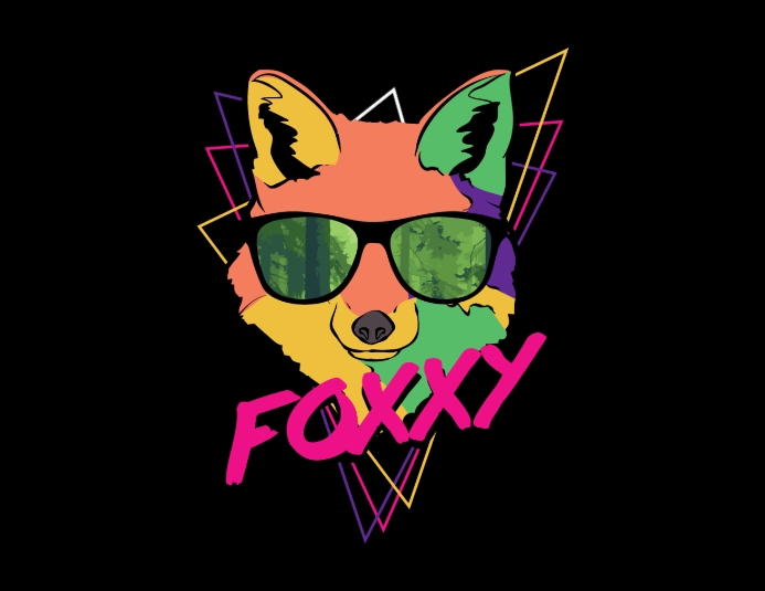 Foxxy Foxy Multicolor Template | premium Ulotka (US Letter)
